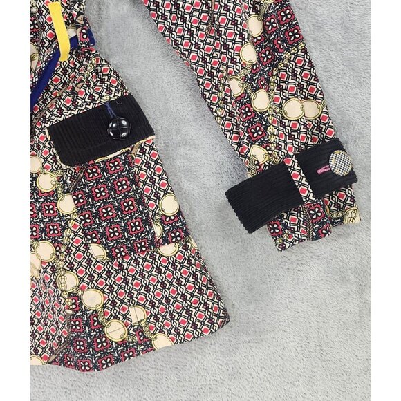 Ivy Jane Jacket Womens Small Multicolor Retro Button Front Belted Long Sleeve - Picture 9 of 12